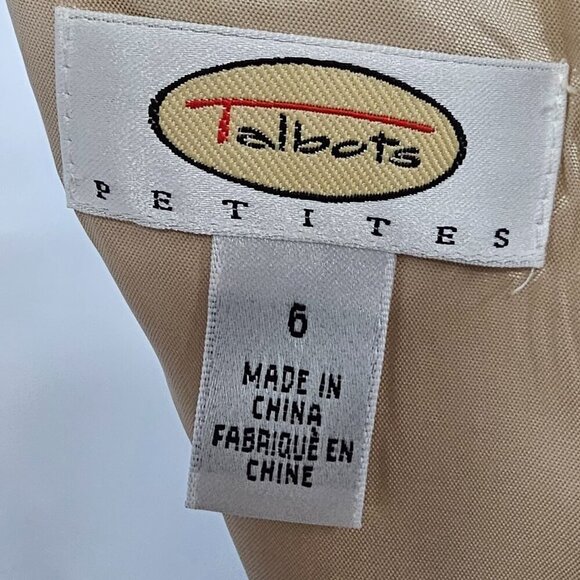 Vintage Talbots Dress Cream Beaded Silky Sleeveless Formal Wedding 6P - Picture 12 of 14